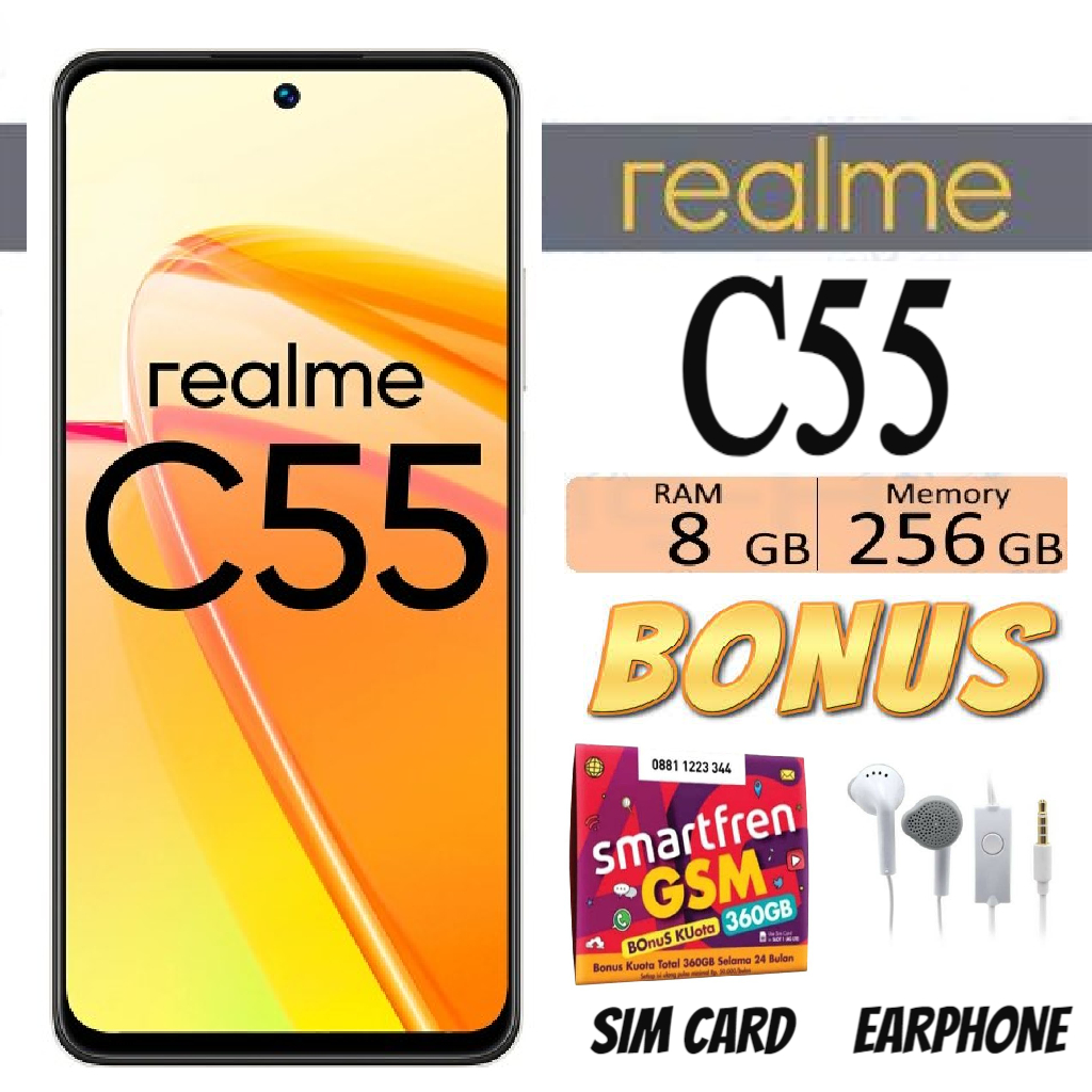 REALME C55 Smartphone BerkualitasRAM 8 GB ROM 256 GB - Berliancahh Harga  1,542,250 Ringgit*Penghantaran Percuma