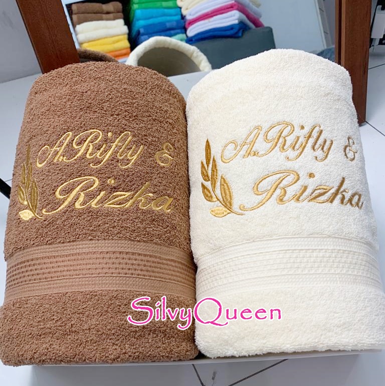 Proses Cepat - 2 Pcs Handuk Nama Couple
