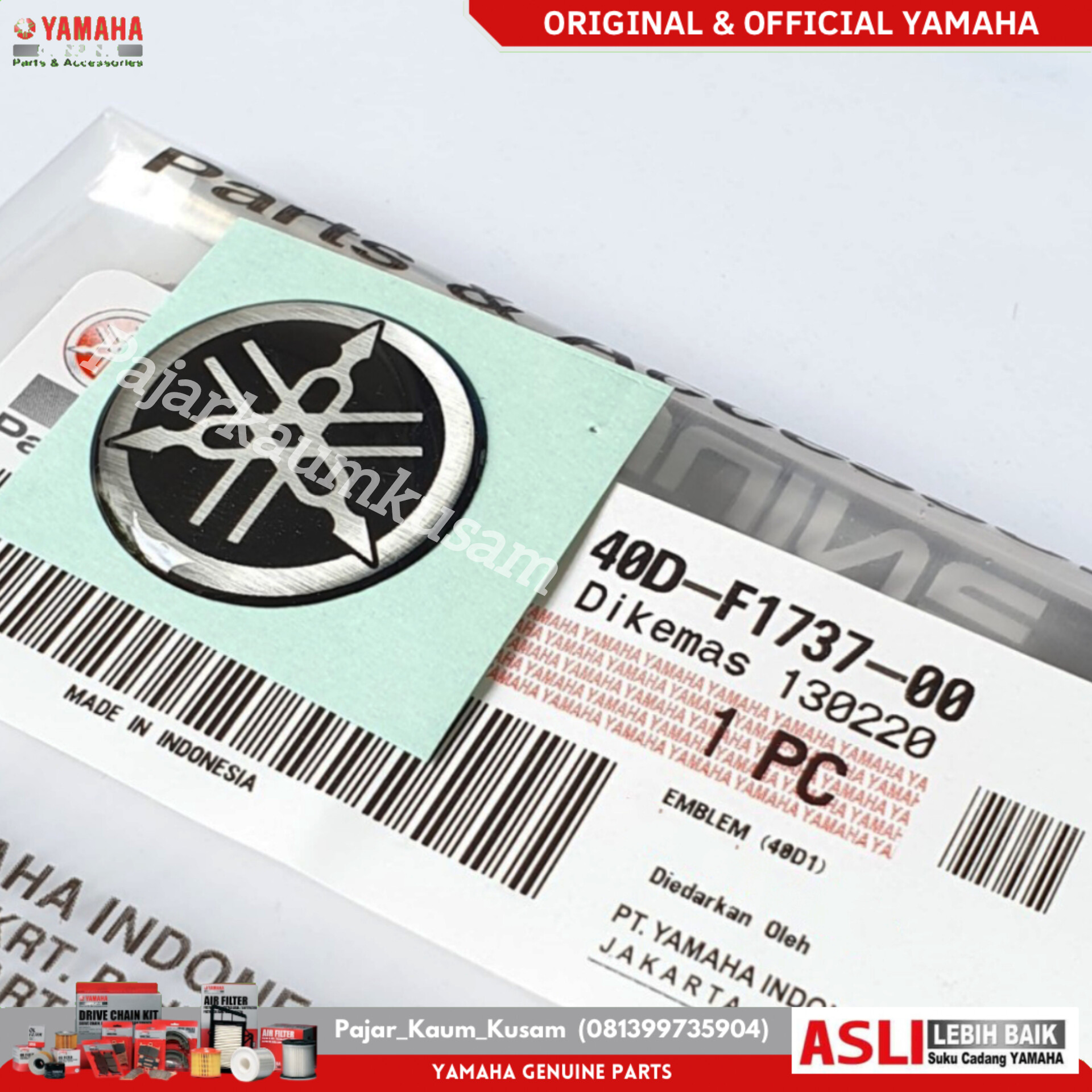 EMBLEM COVER SAMBUNGAN BELAKANG YAMAHA AEROX OLD AEROX NEW 155 ORIGINAL 40D-F1737-00 EMBLEM Harga 20,000 rupiah*Gratis Ongkir
