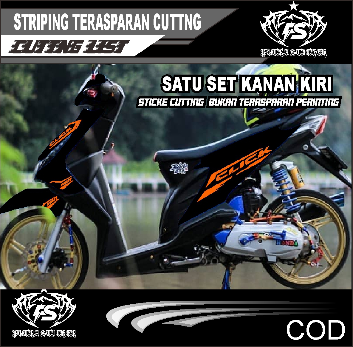 STRIPING CUTTING STICKER BEAT KARBU OLD Harga 26,700 rupiah*Gratis Ongkir