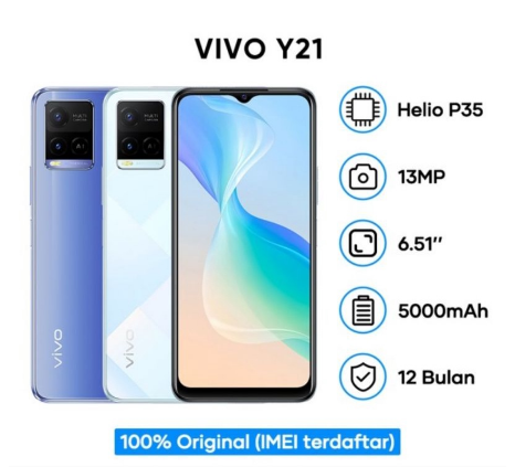 oppo vivo y21 ram 4/64 gb harga promo Harga 1,650,000 rupiah*Gratis Ongkir