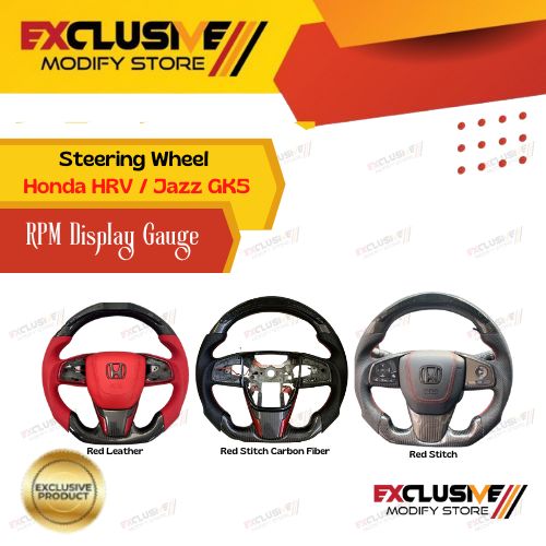 Steering wheel Honda HRV Dan Honda Jazz gk5 steering wheel rpm race Display Harga 12,500,000 rupiah*Gratis Ongkir