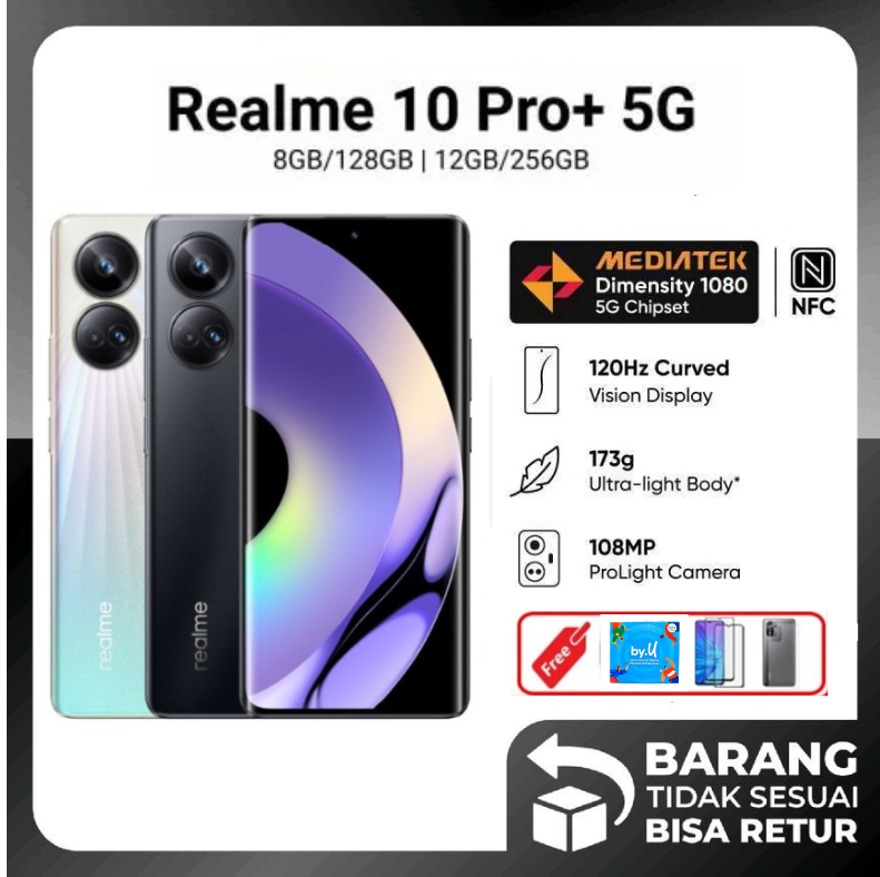 REALME 10 PRO+ 5G 8/128GB,12/256GB Dimensity 1080 Garansi - 8/128 GB Harga  3,200,000 Ringgit*Penghantaran Percuma