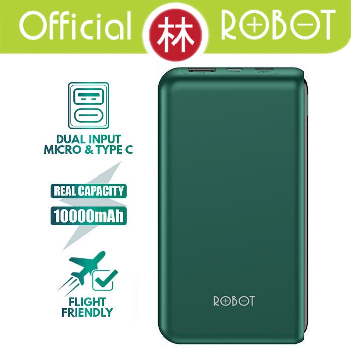 Robot Powerbank Power bank RT180 10000mAh Dual Input Type-C & Micro USB