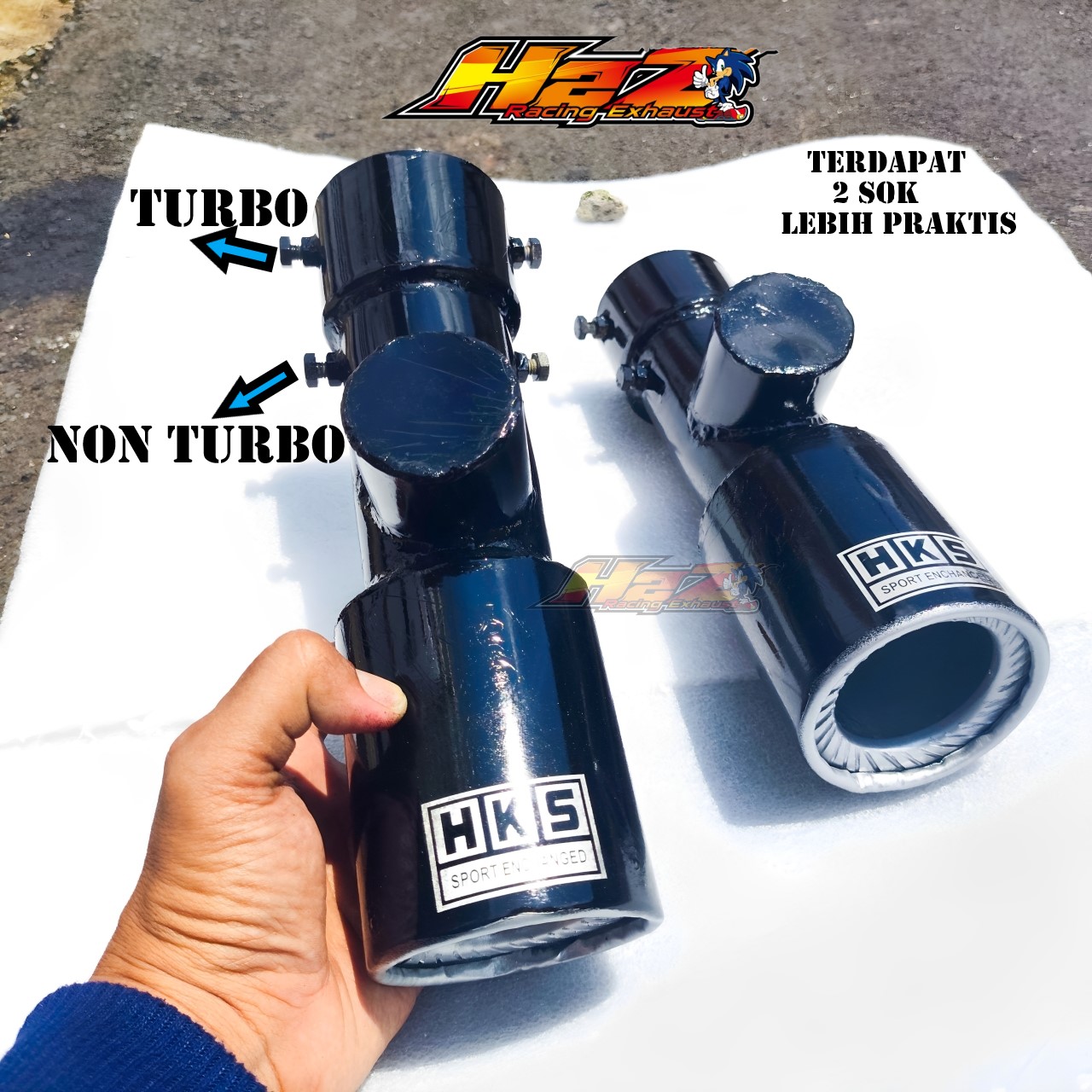 Kalpok Muffler HKS Racing Racing for Isuzu/Ford/Chevy/Suzuki/Toyota - Kompatibel Turbo/Non Turbo - Hitam Matte Harga  47,990 Ringgit*Penghantaran Percuma