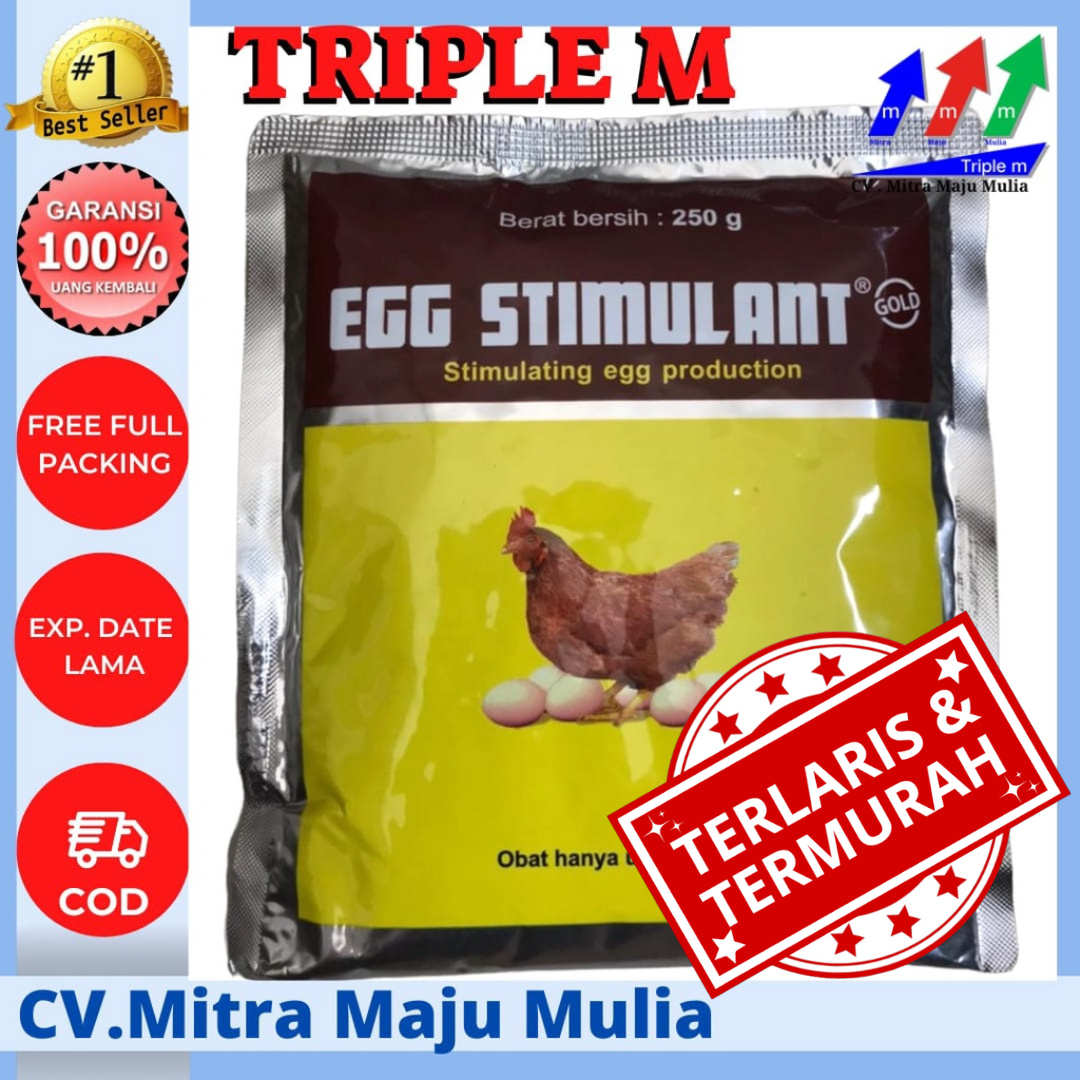 Egg Stimulant 250 gr TRIPLE M Vitamin Multivitamin Pemacu Pemicu Produksi Telur Harga 44,000 rupiah*Gratis Ongkir