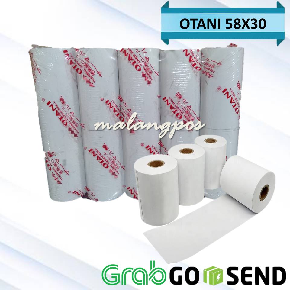 Paket 10 Roll Kertas Struk Thermal Otani 58x31 57x30 57x31 58x30 58mm EDC PPOB Printer Bluetooth - Merek Otani Harga 21,000 rupiah*Gratis Ongkir