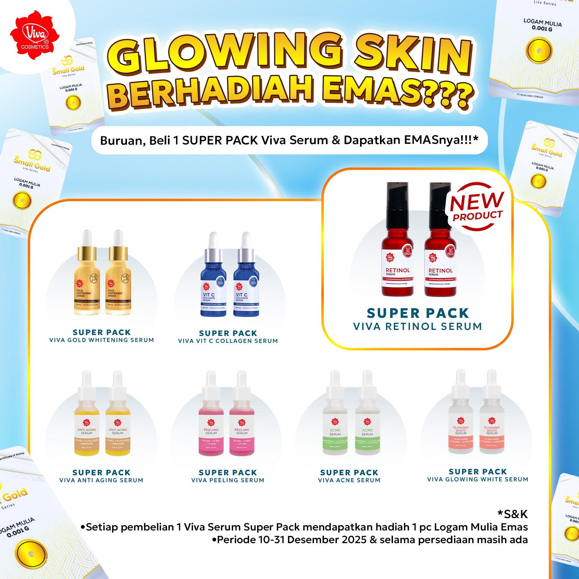 Free] Gift 1 Pc Precious Metal for the Purchase of Super Pack Serum Harga  600,000 rupiah*Gratis Ongkir