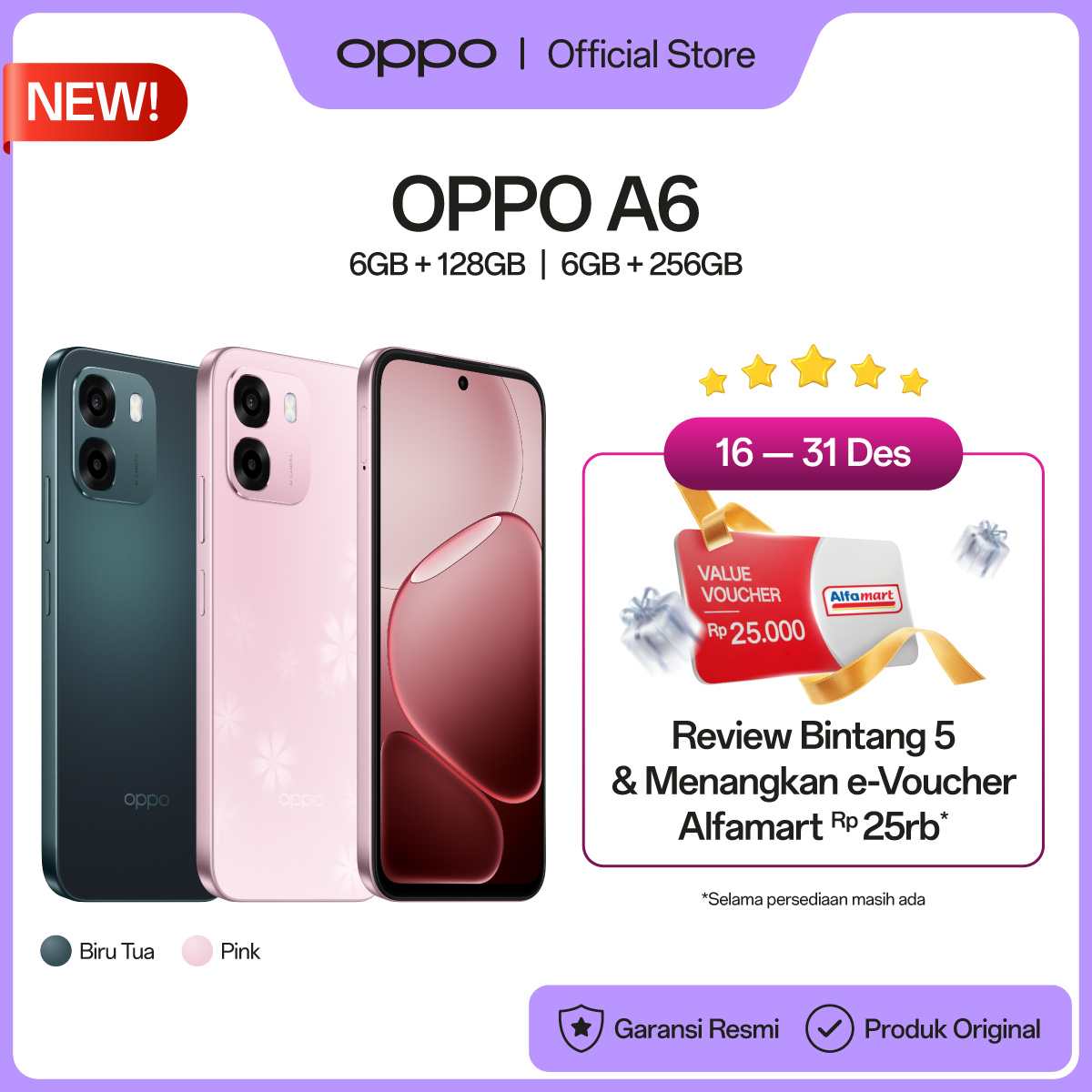 [NEW LAUNCH!] OPPO A6 6/128GB | 6/256GB [Snapdragon 685, 7000mAh Battery, 120Hz Fast Responsive Screen, IP69 Water & Dust Resistance] Giá 2,899,000 Đồng*Miễn phí vận chuyển