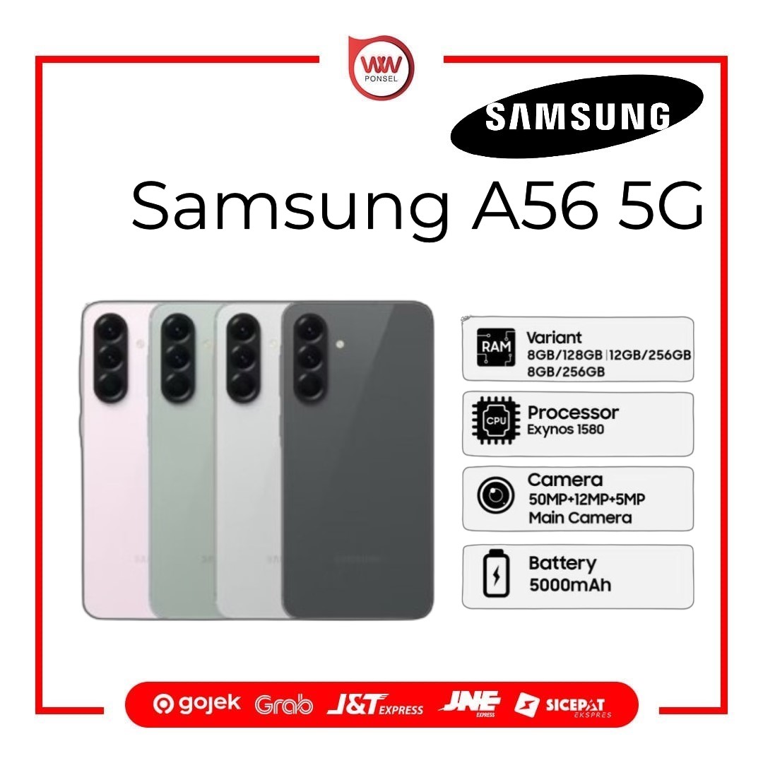 Hp Samsung A56 5G Ram 12GB Internal 256GB Garansi Resmi Harga  6,699,000 Ringgit*Penghantaran Percuma