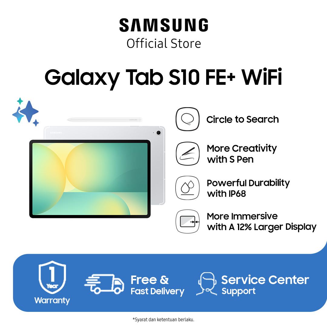 Samsung Galaxy Tab S10 Fe + WiFi [12GB/256GB] Harga  11,059,327 Ringgit*Penghantaran Percuma