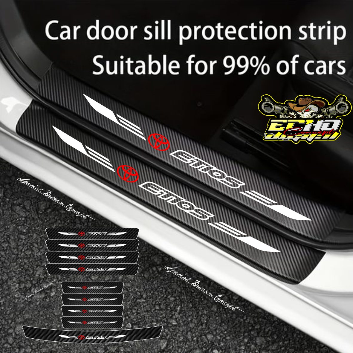 Sticker Pelindung Pinjakan kaki Pintu mobil Toyota Etios Universal Harga 25,000 rupiah*Gratis Ongkir