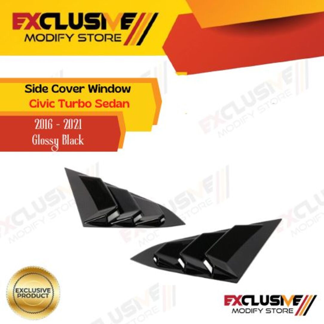 Side cover rear window Louver civic turbo sedan 2016 - 2021 Harga 1,500,000 rupiah*Gratis Ongkir