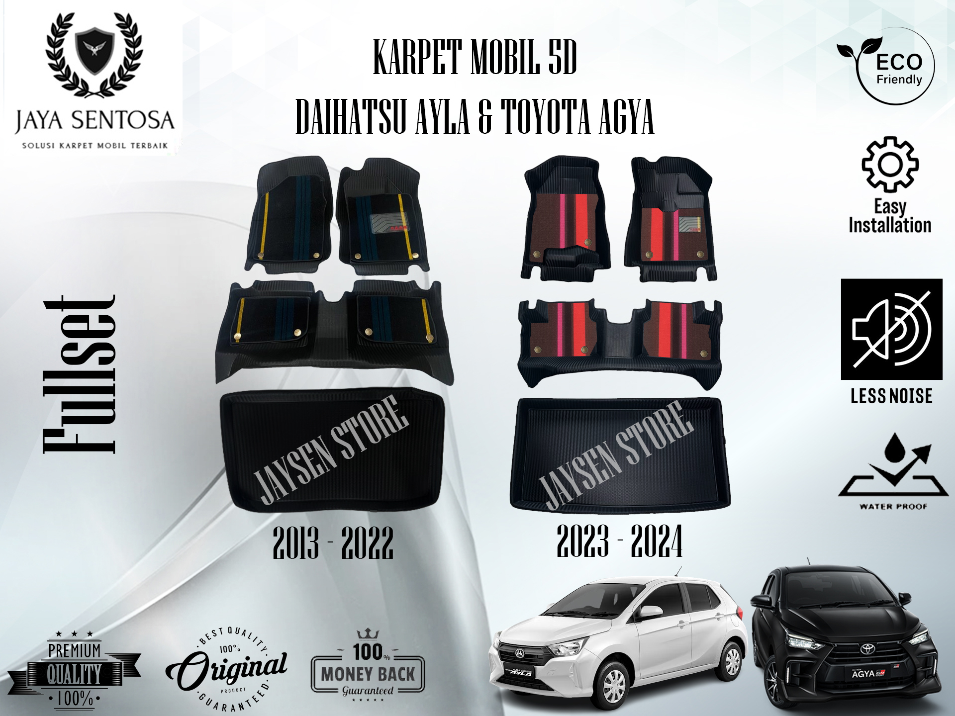 Karpet Mobil Toyota Agya / Daihatsu Ayla 2015 - 2022 + Alas Kaki Karpet 7D New Model 2 Baris Harga 300,000 rupiah*Gratis Ongkir