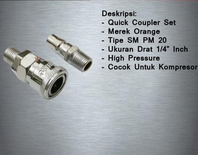 Sambungan Kompresor Angin Quick Coupler set SM PM 20 1/4 " inch Giá 21,000 Đồng*Miễn phí vận chuyển