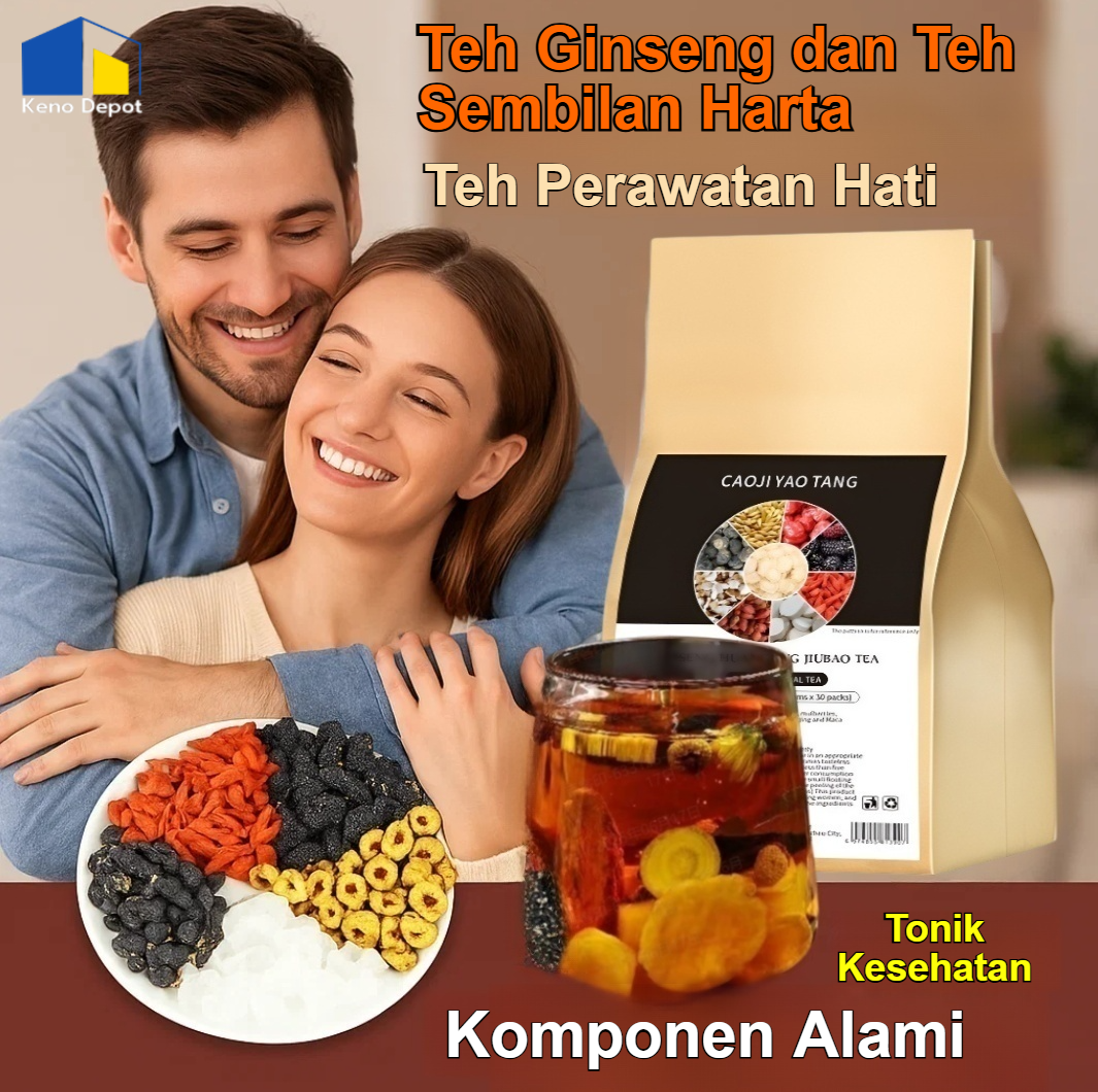 Teh Ginseng Kuning Saripati Sembilan Harta Karun Teh Sembilan Bahan Ginseng + Polygonatum Menambah Ten…