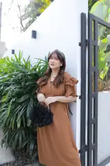 Sari fashion-Daster Kimono Polos Viral Dress Panjang Wanita Busui Tidur Kancing Santai