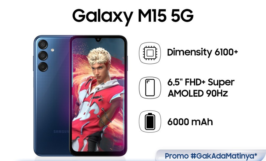 SAMSUNG M15 RAM 6/128 GB GARANSI RESMI ORIGINAL 1 TAHUN Harga  2,750,000 Ringgit*Penghantaran Percuma