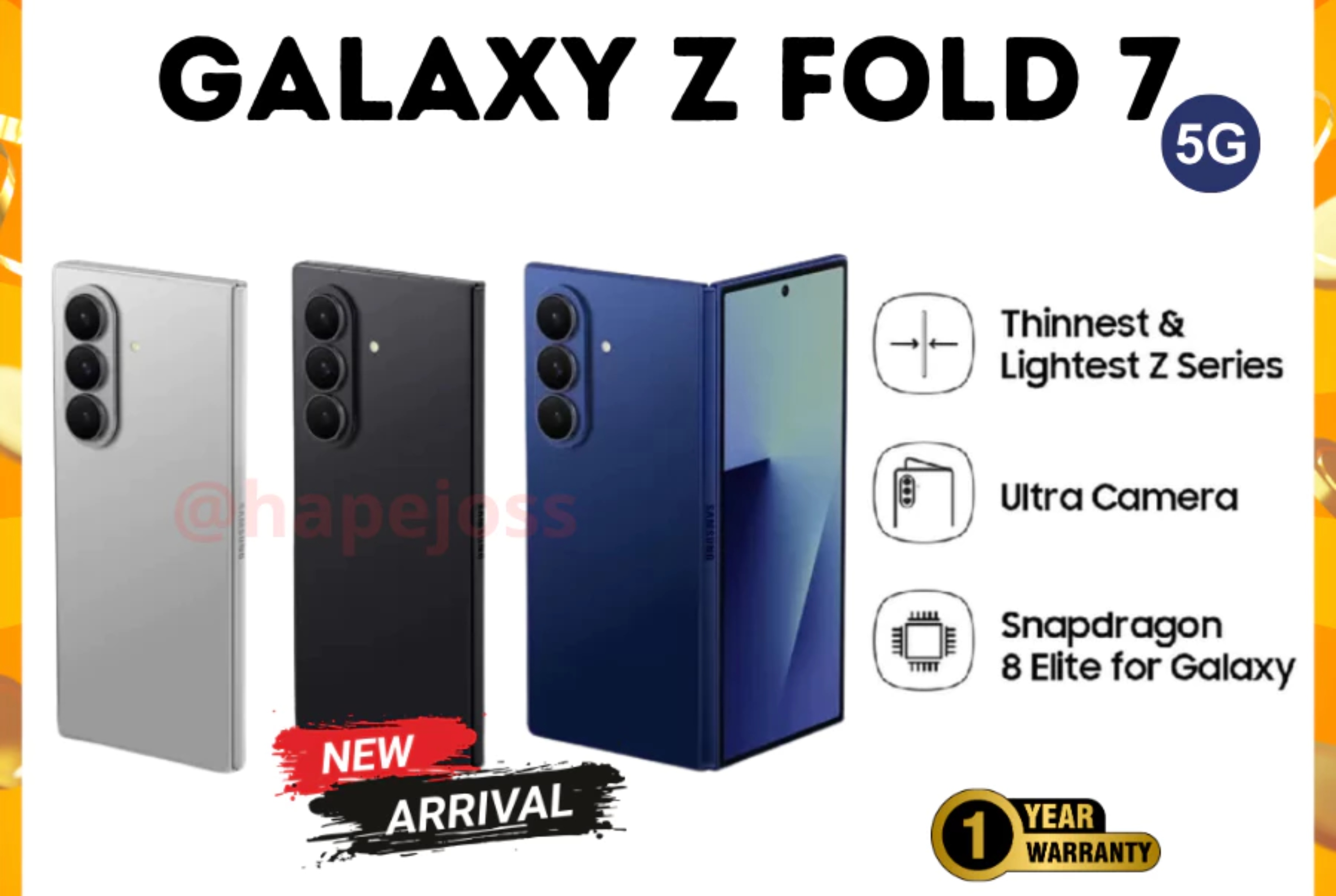 Samsung Galaxy Z Fold7 12/512GB - Silver Shadow Garansi Resmi Harga  27,400,000 Ringgit*Penghantaran Percuma