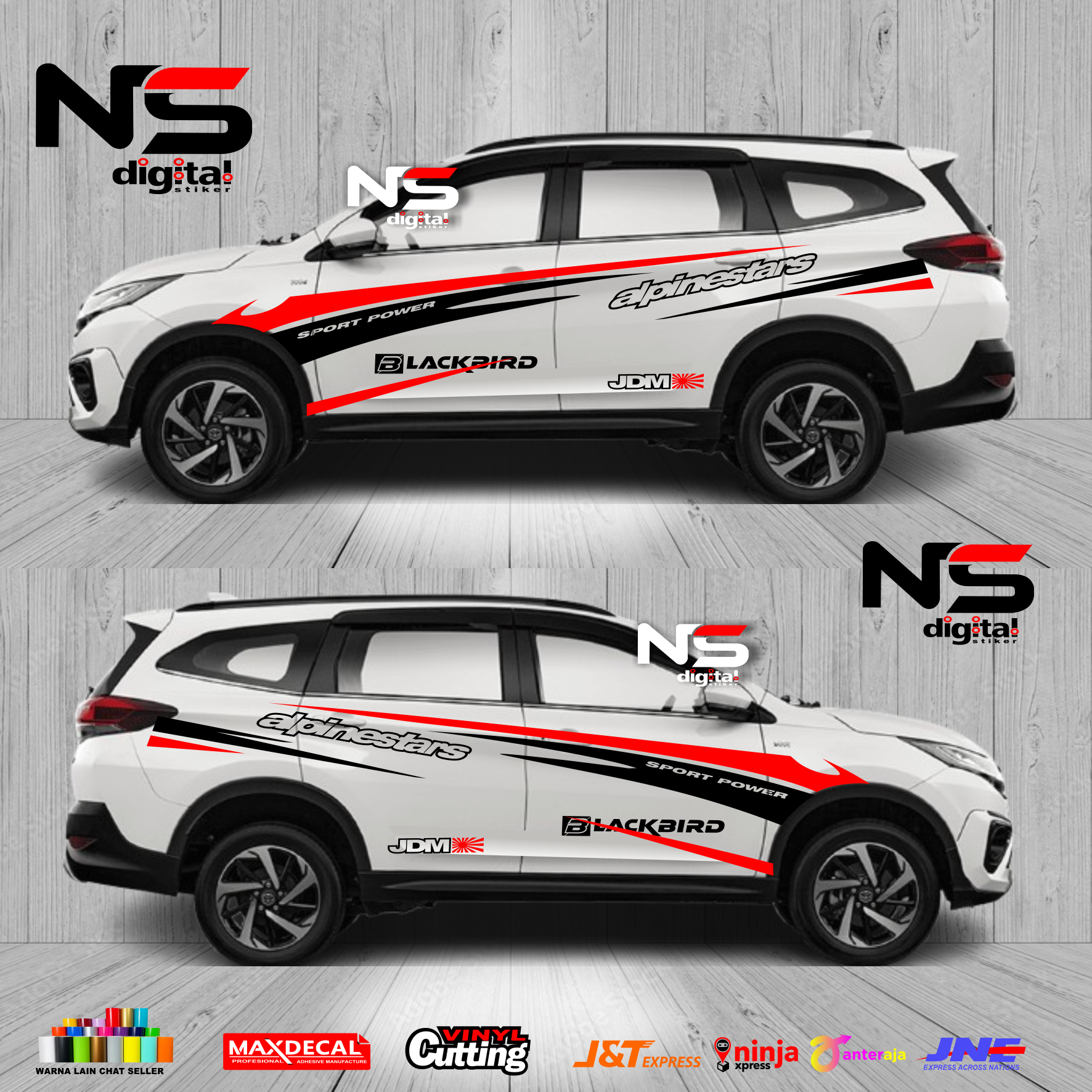 New Universal Body Sticker for the Side of the All New Rush Gr Sport Terios Car Harga 180,000 rupiah*Gratis Ongkir