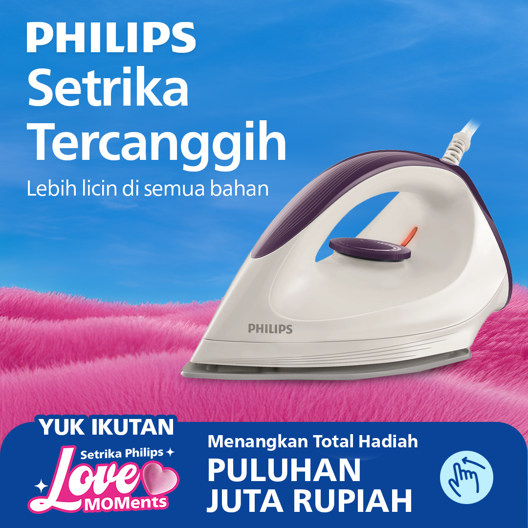 [Extra Discount 25K] Philips Afinia Gc160/27 Dry Iron - White Purple, Dynaglide, Iron, Philips Iron, Clothes Rubbing, Ironing, Philips Clothes Rubbing, Clothes Iron, Best Iron Harga 324,000 rupiah*Gratis Ongkir
