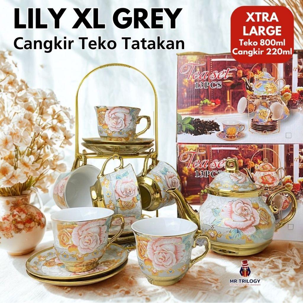 Hampers Coffee Cup Set Ceramic Lily Set XL Teapot Coaster Display Set Souvenir Glass Mug Eid Al-Fitr pโฆ
