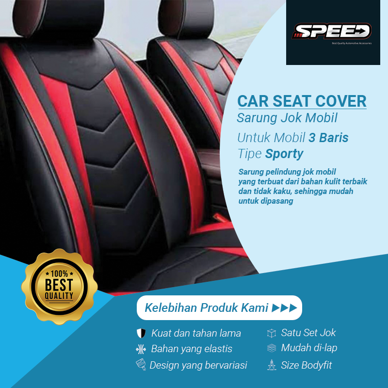 Sarung Jok Cover Jok Seat cover Seat Cover Design Sporty Model 3 Mobil Sigra/Calya 3 Baris Bahan MYO Harga 1,500,000 rupiah*Gratis Ongkir