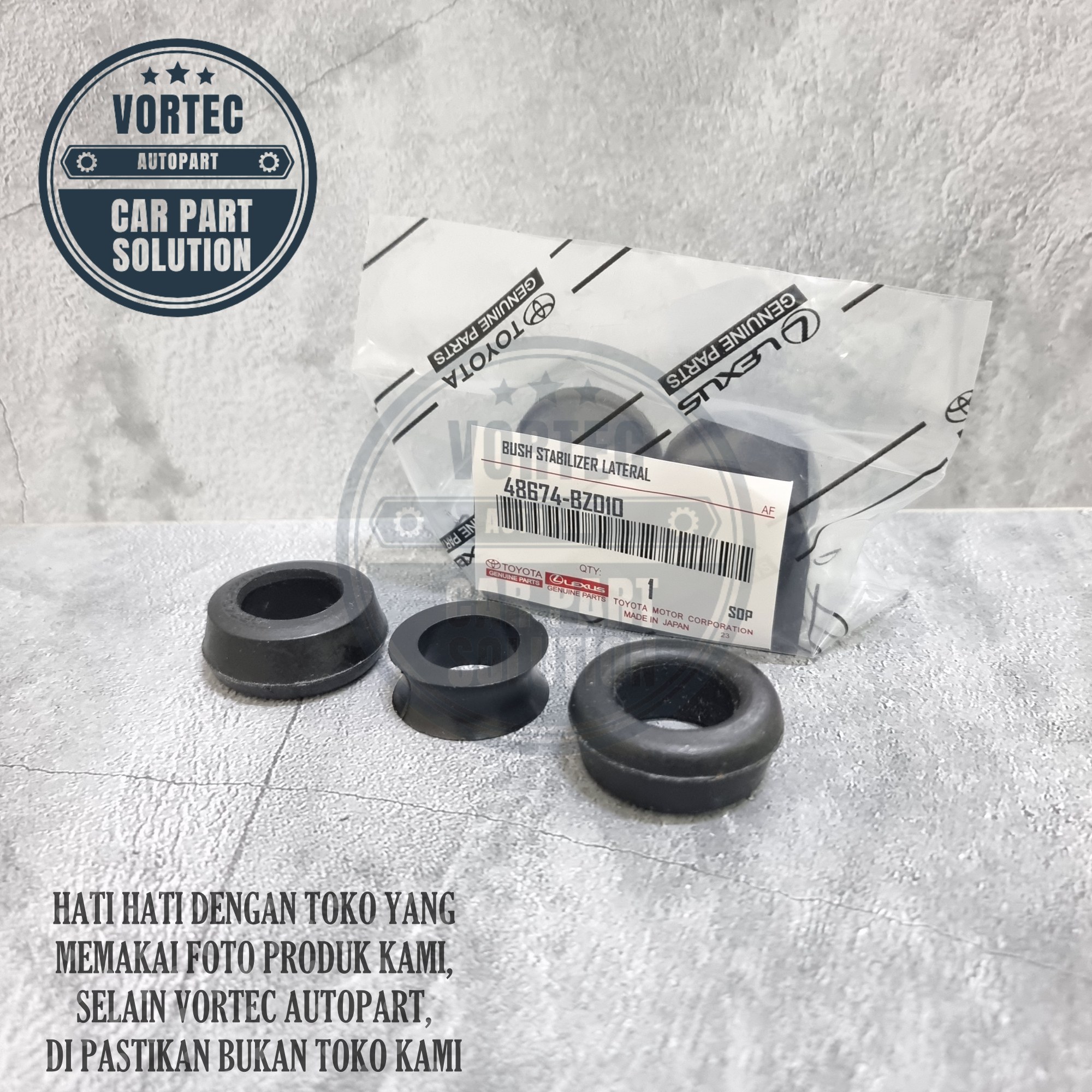 Stable Rubber Rear Lateral Stabilizer Rubber Avanza Xenia Veloz Rush Terios All New Avanza Xenia P/N 48674-Bz010 Harga  10,000 Ringgit*Penghantaran Percuma