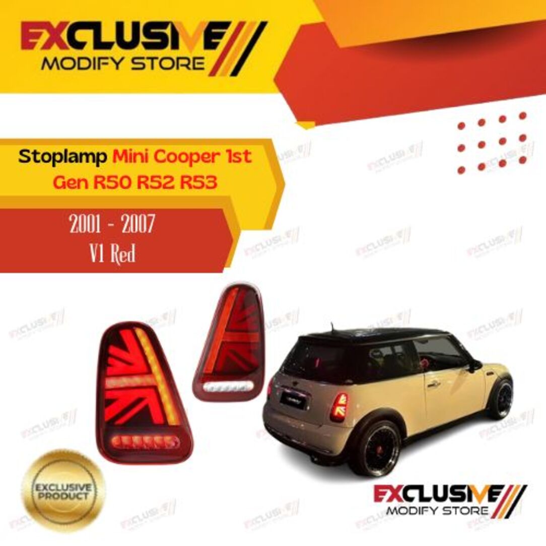 Mini Cooper 1st Gen R50 R52 R53 (01-07) stoplamp Union Jack v1 Red Harga 5,750,000 rupiah*Gratis Ongkir