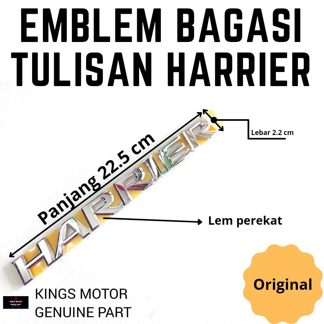 Emblem Bagasi Tulisan HARRIER Original Harga 600,000 rupiah*Gratis Ongkir