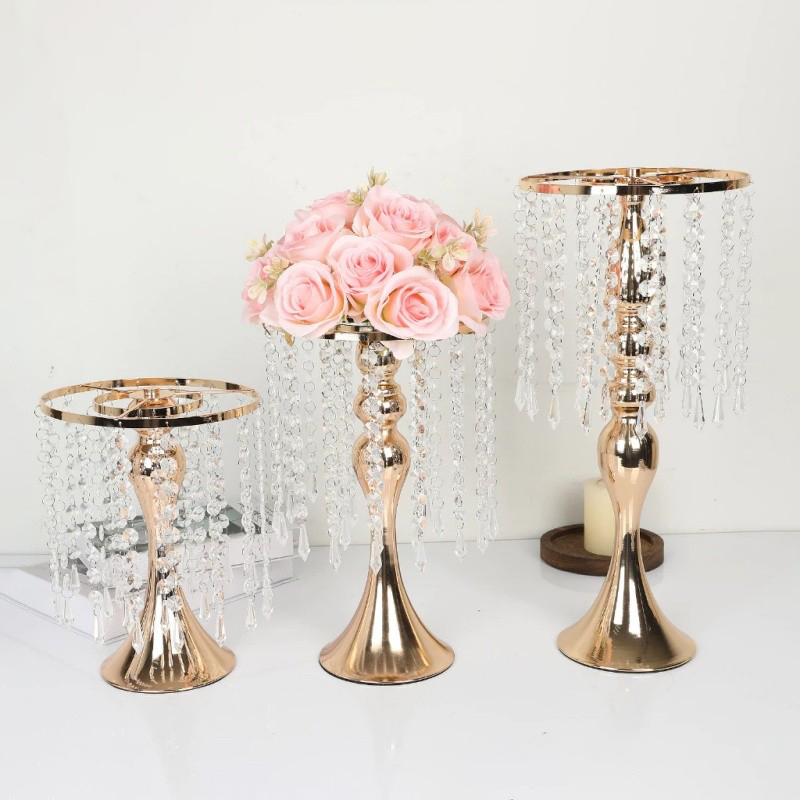 Flower Vase New place vase pernikahan props Street lead Iron mermaid gold candlestick main table vase…