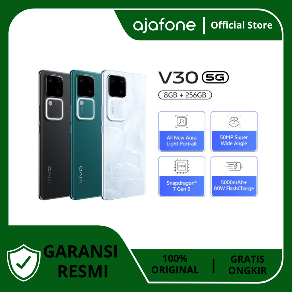 Vivo V30 5G RAM 8/256GB original official warranty Harga 5,999,000 rupiah*Gratis Ongkir