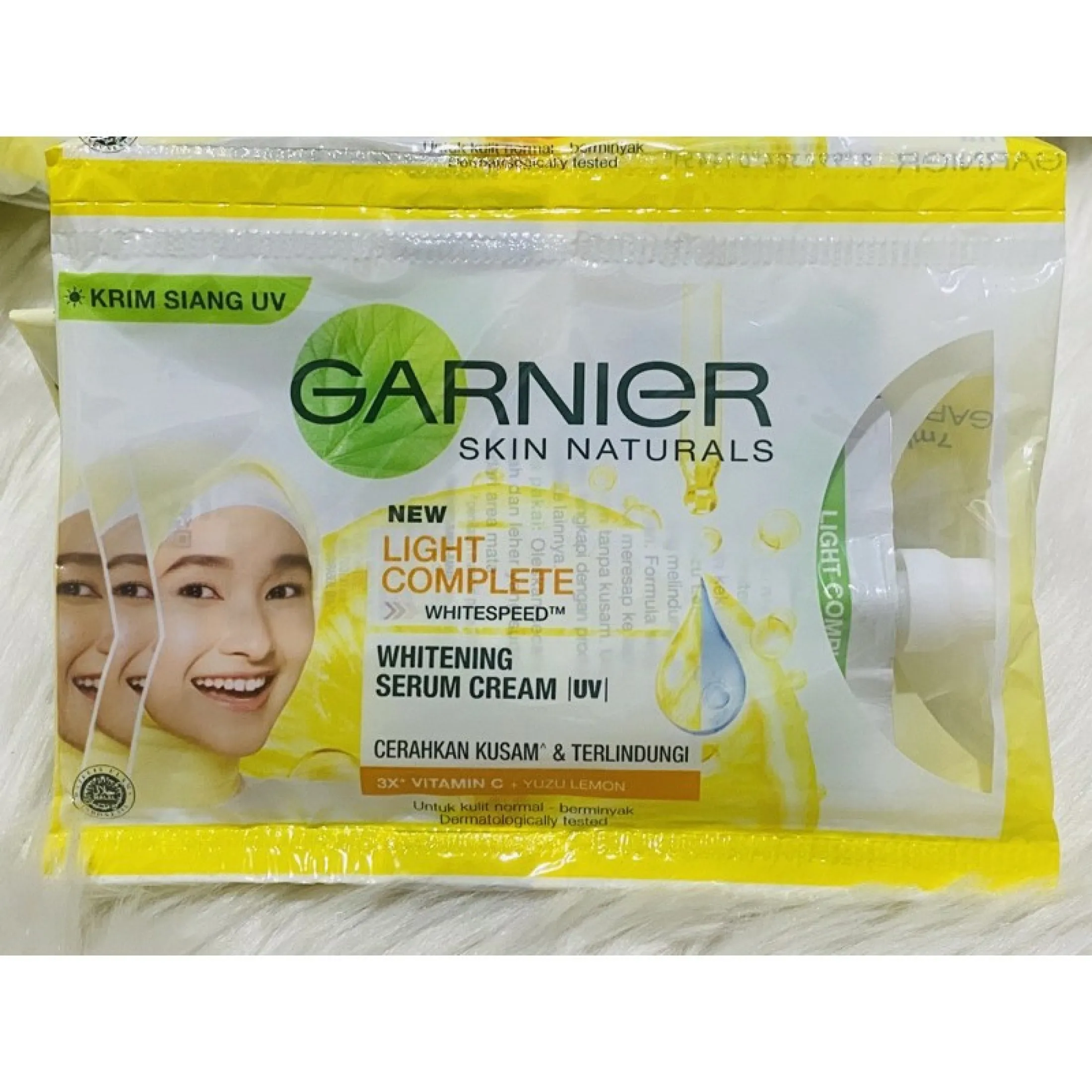 garnier light complete day cream sachet