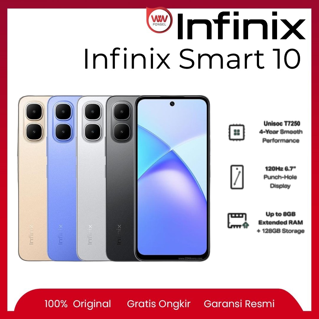 Hp Infinix Smart 10 Ram 4GB Internal 64GB Garansi Resmi Giá 1,299,000 Đồng*Miễn phí vận chuyển