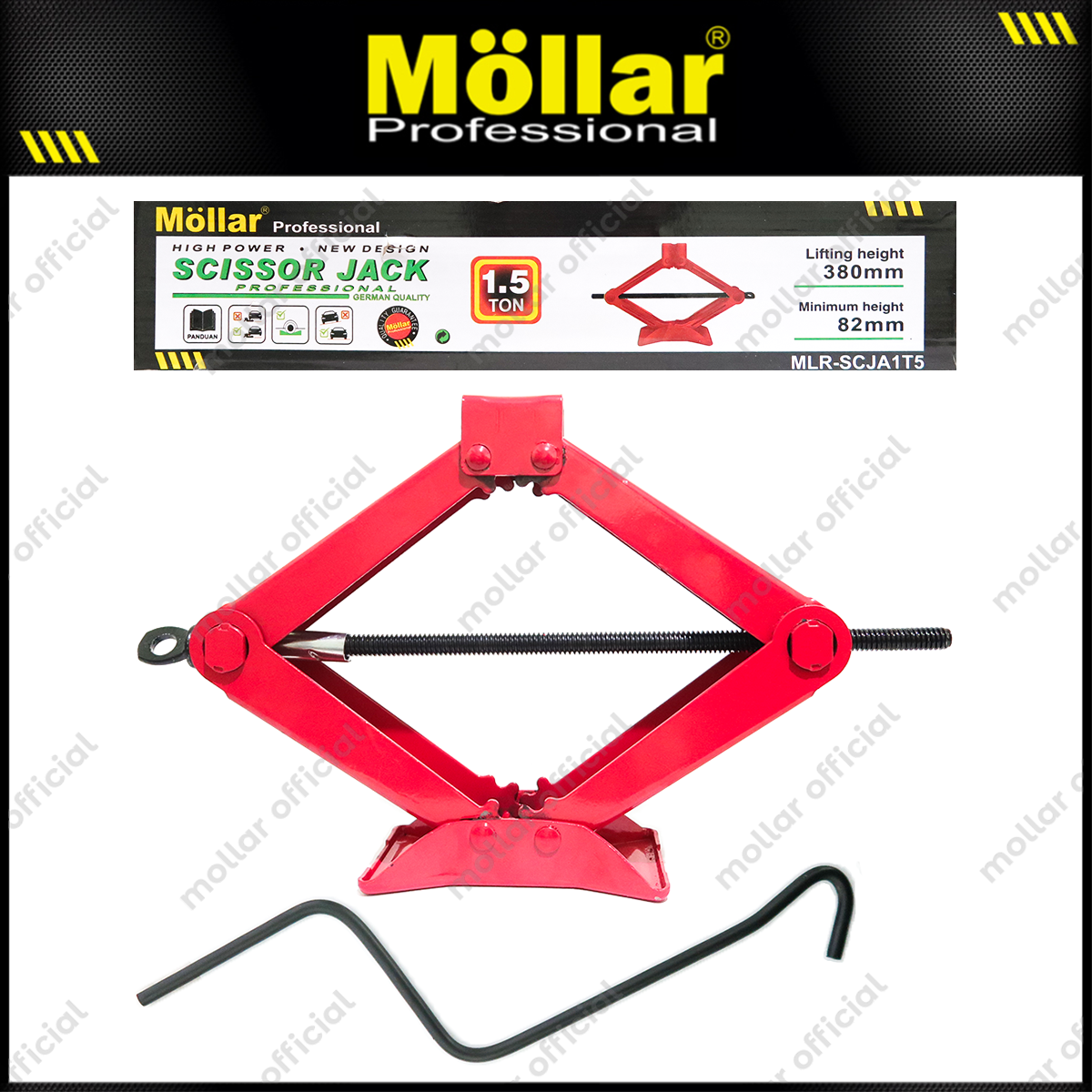 Mollar Scja1T5 Car Bridge Jack 1.5 Ton Manual Scissor Jacks Harga 115,000 rupiah*Gratis Ongkir