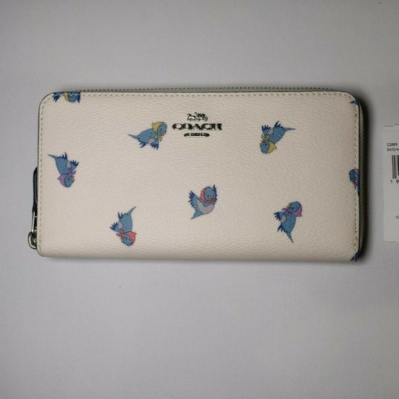 Coach Disney x Accordion Zip Wallet with Cinderella Flying Birds Print