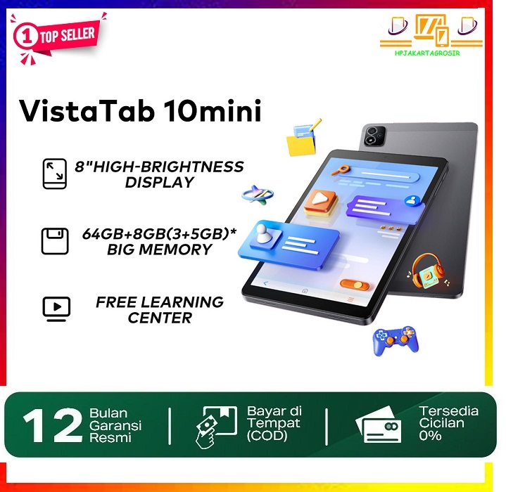 Itel Vistatab 10 Mini Tablet - 3Gb+64Gb - 8\\\" Hd+ Ips Display Screen - 5100Mah - Dual Speakers - Ai Assistant with Learning Center for Kids - Slim & Lightweight Design Harga  1,050,000 rupiah*Gratis Ongkir