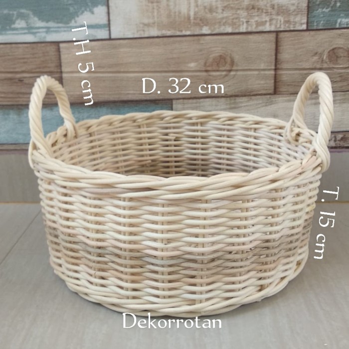 keranjang rotan bulat besar handle pernikahan bisa untuk hantaran