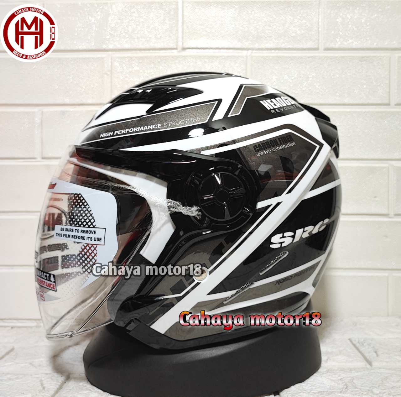 HELM NHK GLADIATOR TOURING WHITE SILVER|HALF FACE DOUBLE VISOR Harga 470,000 rupiah*Gratis Ongkir