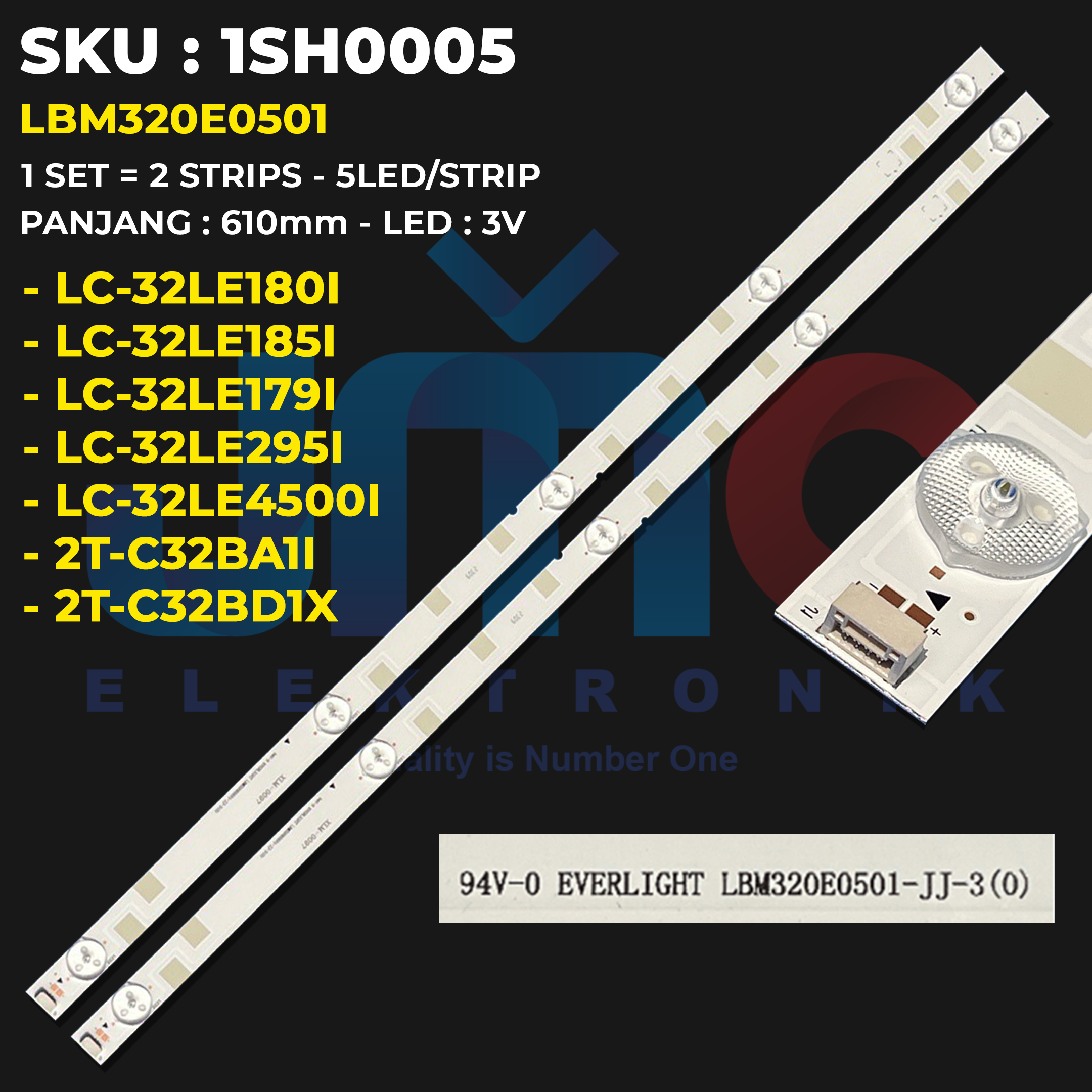LED バックライト ストリップ LE60A5000 LC-60LE655U LC-60LE650U LC