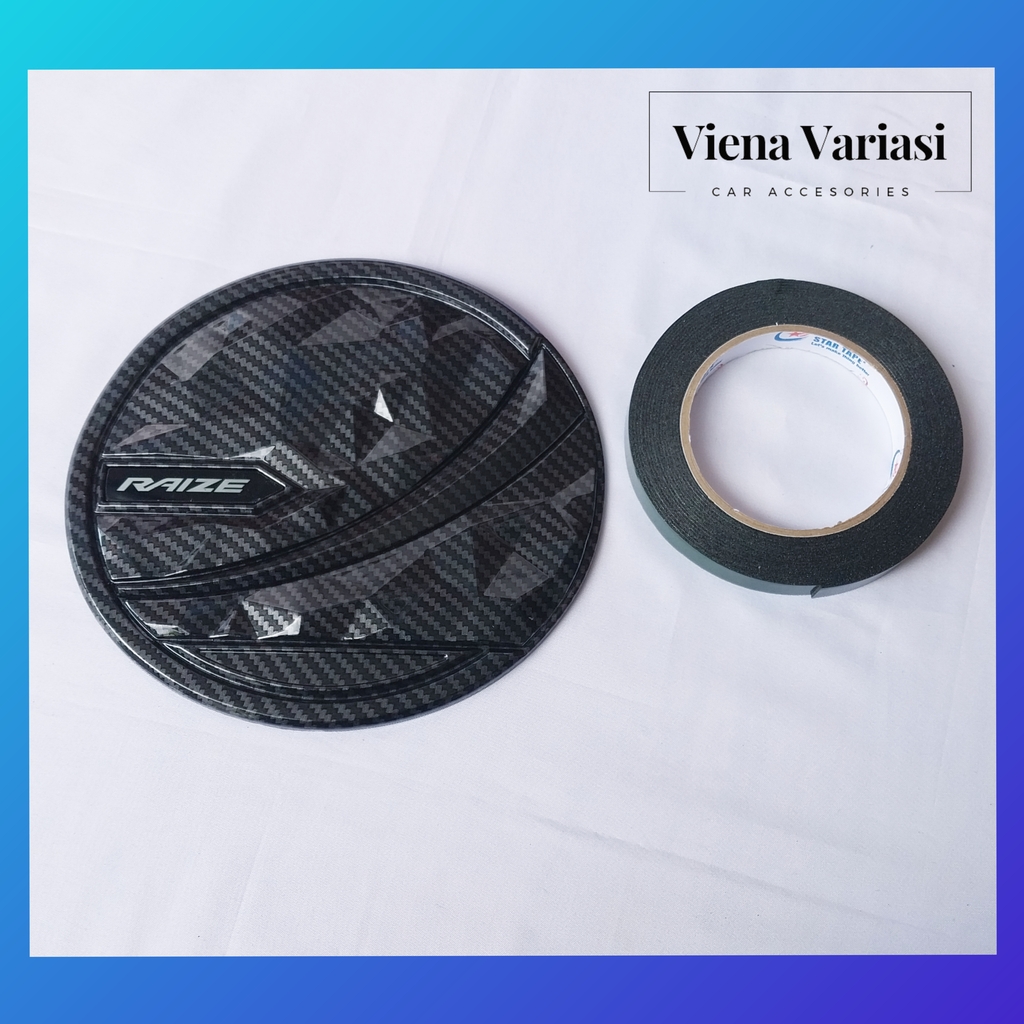 Toyota Raize car fuel tank cover cap 2021 - 2023 black carbon Harga 50,000 rupiah*Gratis Ongkir