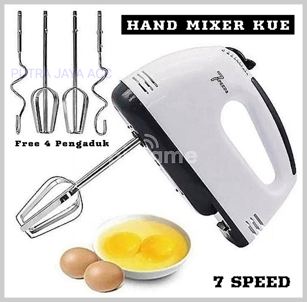 PREMIUM TERMURAH Mixer Kue Pengaduk Ganda 7 Speed / Mixer Pengocok Telur - Super Hand Mixer Pengaduk 7…
