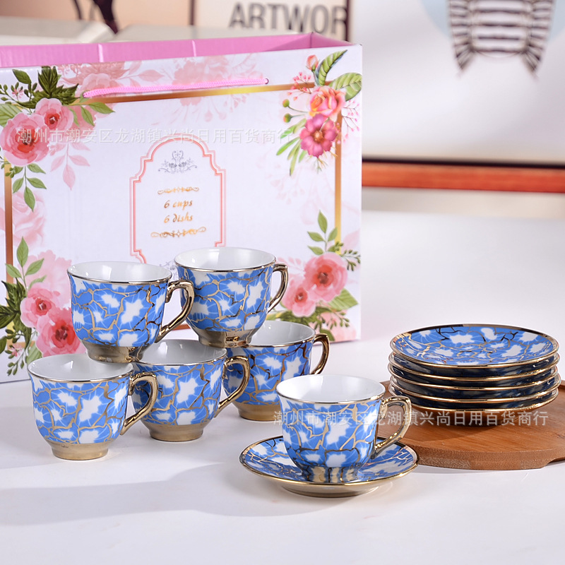 LEBAY Cangkir Keramik Set 6 in 1 European Style
