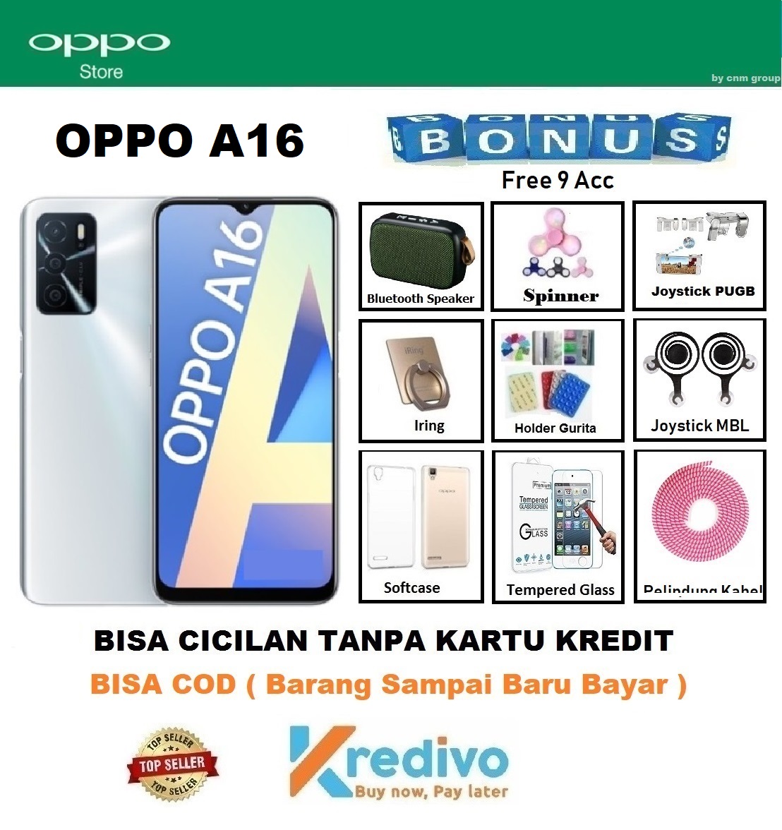 OPPO A16 - Bisa Cicilan Tanpa Kartu Kredit + 9 Acc ( Original, Garansi Resmi 1 Tahun, Bisa COD )