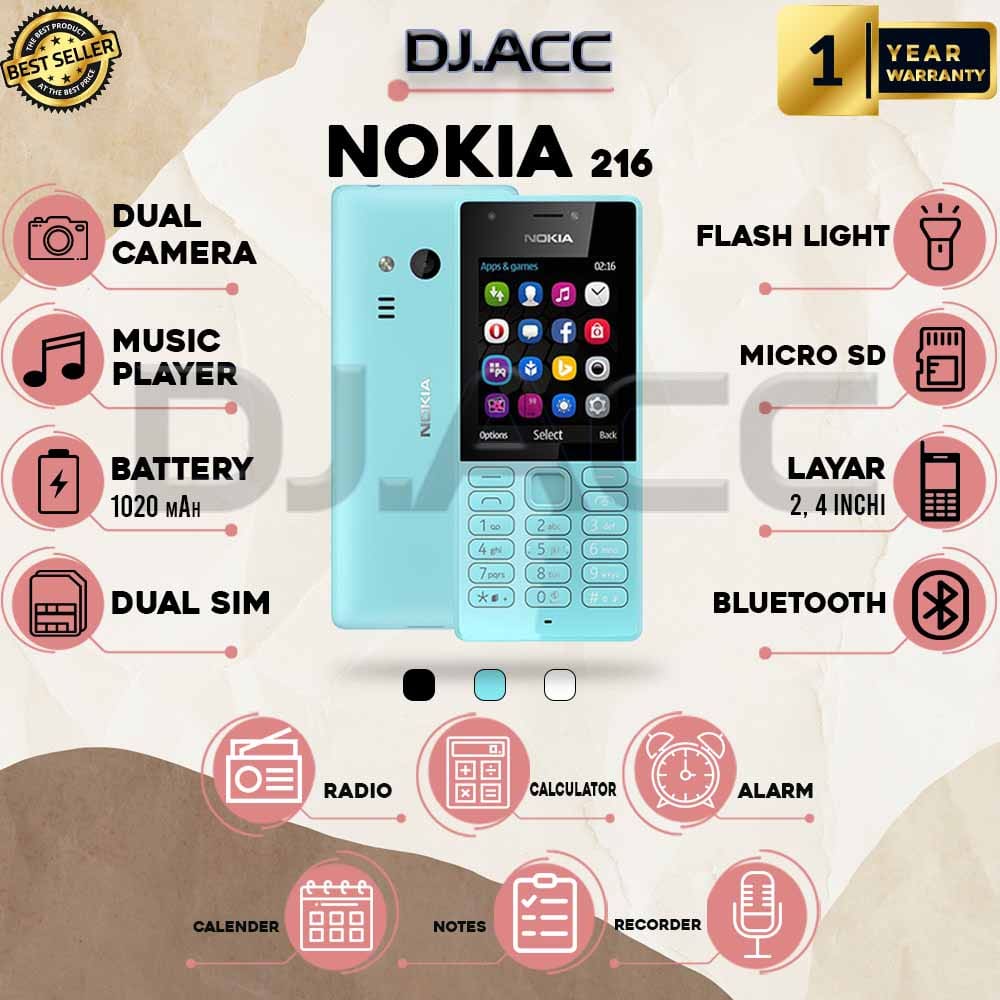 Hp NOKIA 216 New Mobile Phone Murah Dual Sim Giá 225,000 Đồng*Miễn phí vận chuyển