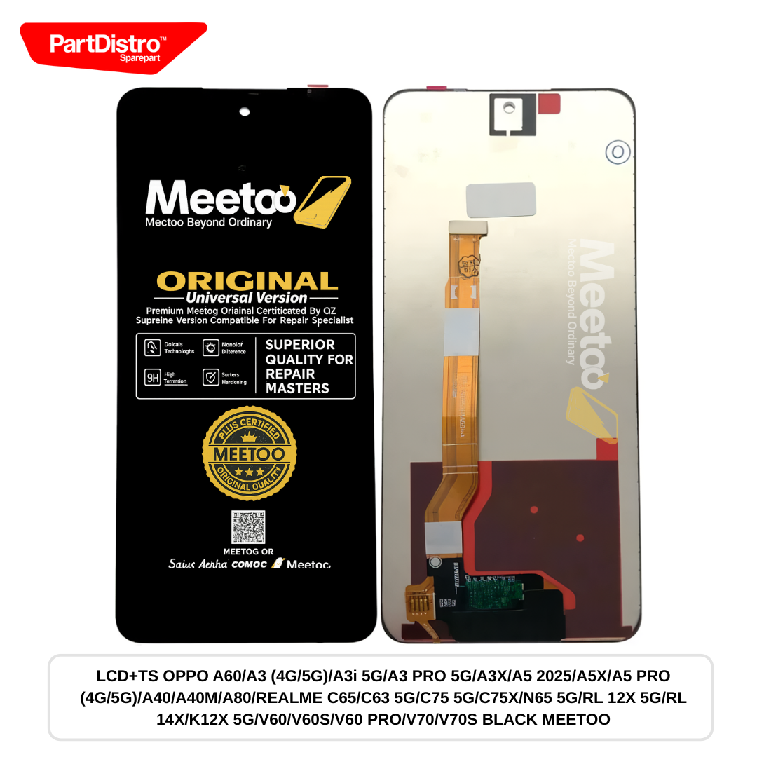 Lcd Touch Screen Oppo A60/A3 (4G/5G)/A3I 5G/A3 Pro 5G/A3X/A5 2025/A5X/A5 Pro (4G/5G)/A40/A40M/A80/Realme C65/C63 5G/C75 5G/C75X/N65 5G/Rl 12X 5G/Rl 14X/K12X 5G/V60/V60S/V60 Pro/V70/V70S Black Giá 121,000 Đồng*Miễn phí vận chuyển