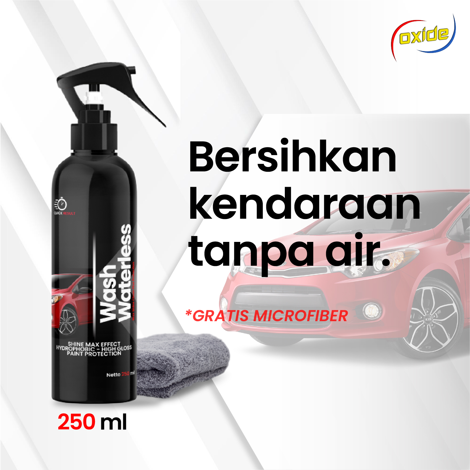 Lustres oxide waterless wash spring nano coating paint lustres body car motor with no need to be washed and cleaned Harga 49,000 rupiah*Gratis Ongkir