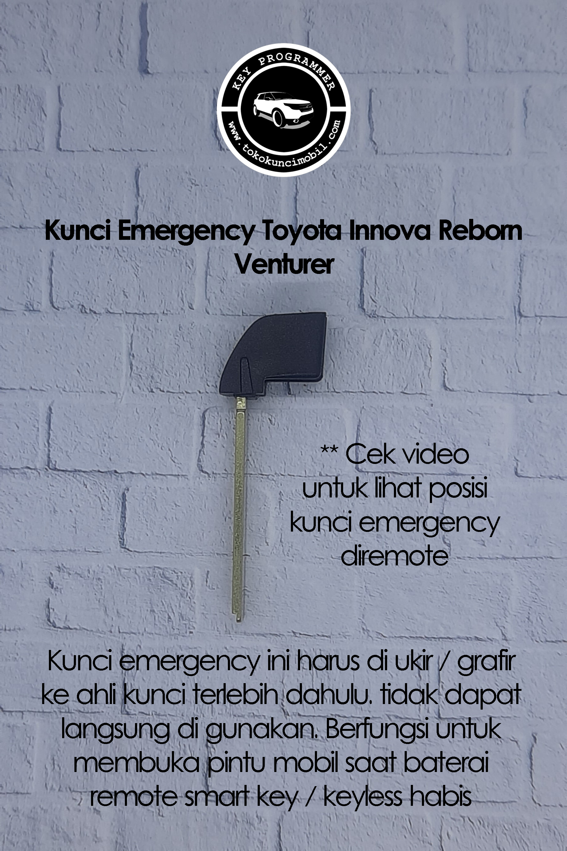 Kunci Emergency Toyota Innova Reborn Venturer Harga 100,000 rupiah*Gratis Ongkir