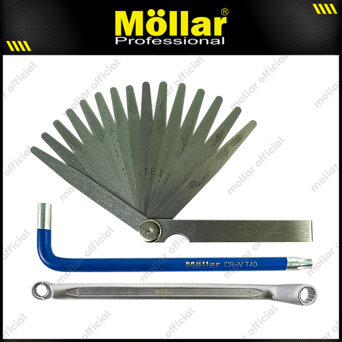 [PAKET] 3 Set MOLLAR Kunci L Stel Klep T40 & Kunci Ring & Feeler Gauge Harga 55,000 rupiah*Gratis Ongkir