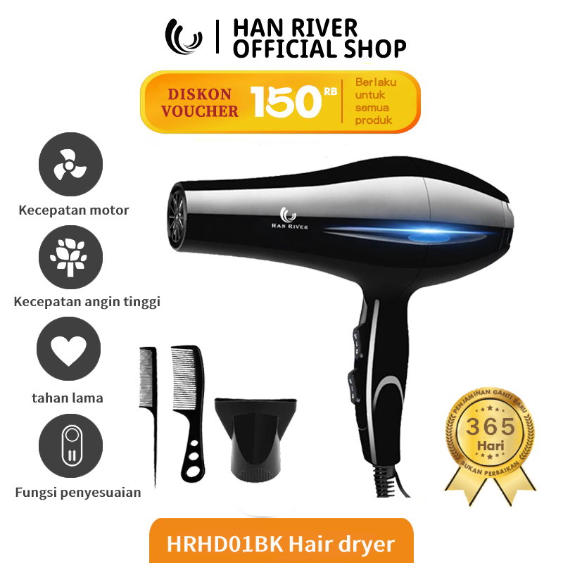 HAN RIVER  hair dryer 100% ORIGINAL / hairdayer rambut Hot and Cold Air / pengering rambut Ion negatif tidak melukai rambut